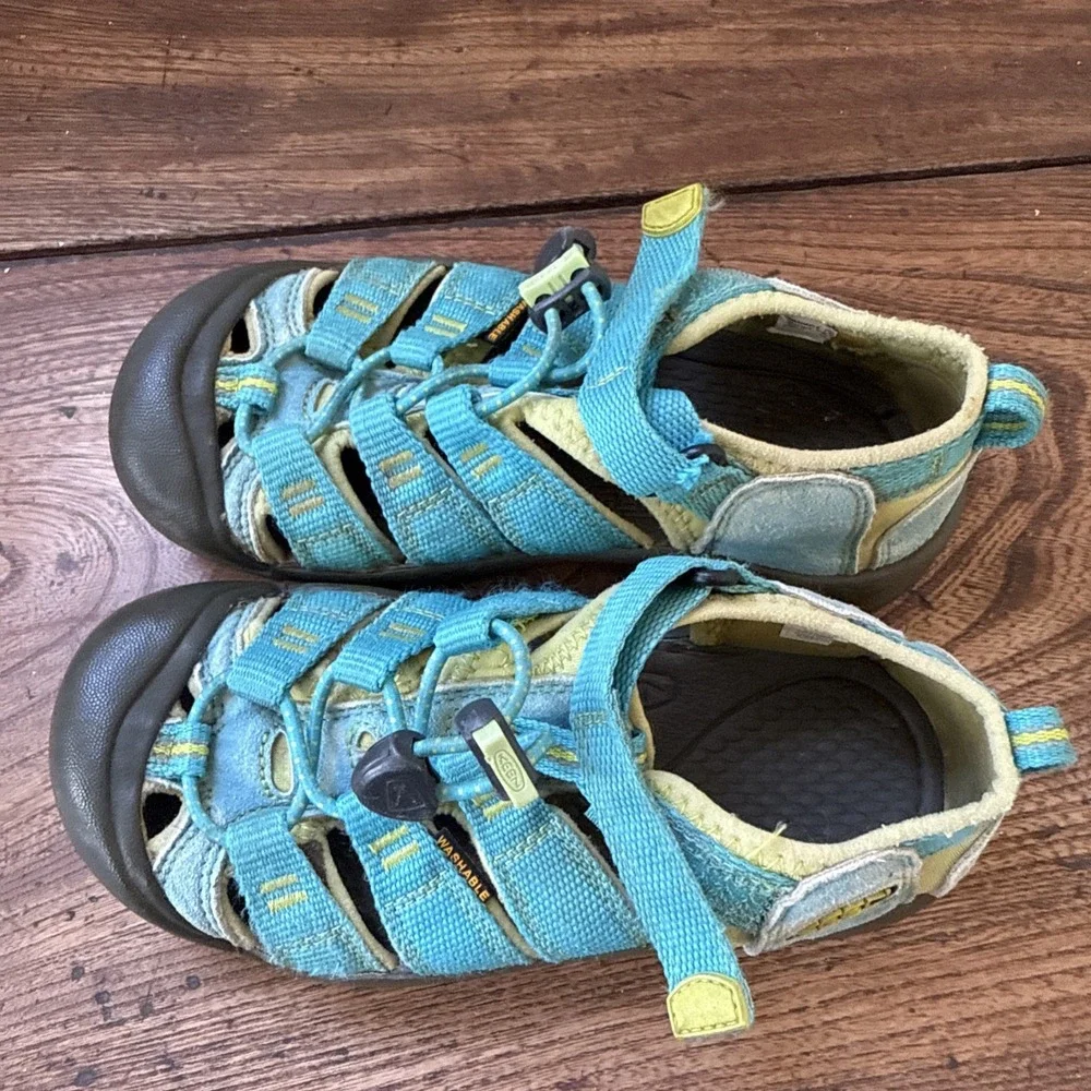 Keen Sz 13 Toddler Sandals Hiking Waterproof Newport H2 Sandals Turquoise Yellow
